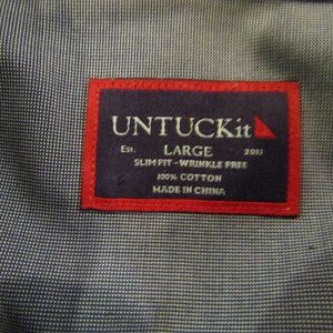 Untuckit pio-cesare wrinkle free men's long sleeve button down shirt navy.